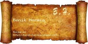 Benik Hermia névjegykártya